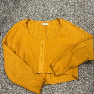 Urban Outfitters mustard yellow clasp front shirt